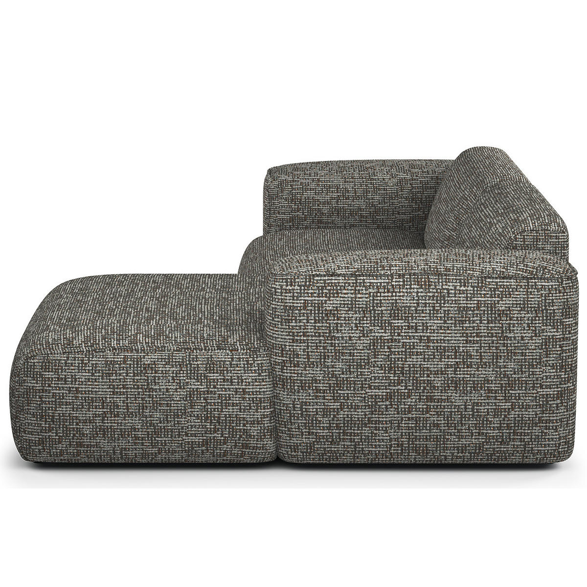 ECKSOFA mit XL-Longchair - Schwarz/Grau, Kunststoff/Textil (260/171cm) - home24