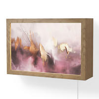 NÁSTĚNNÁ LAMPA Fialová - abstraktní - barva - zlatá 30x20 cm - světle fialová, kompozitní dřevo (30/20/8cm) - OnlyWow