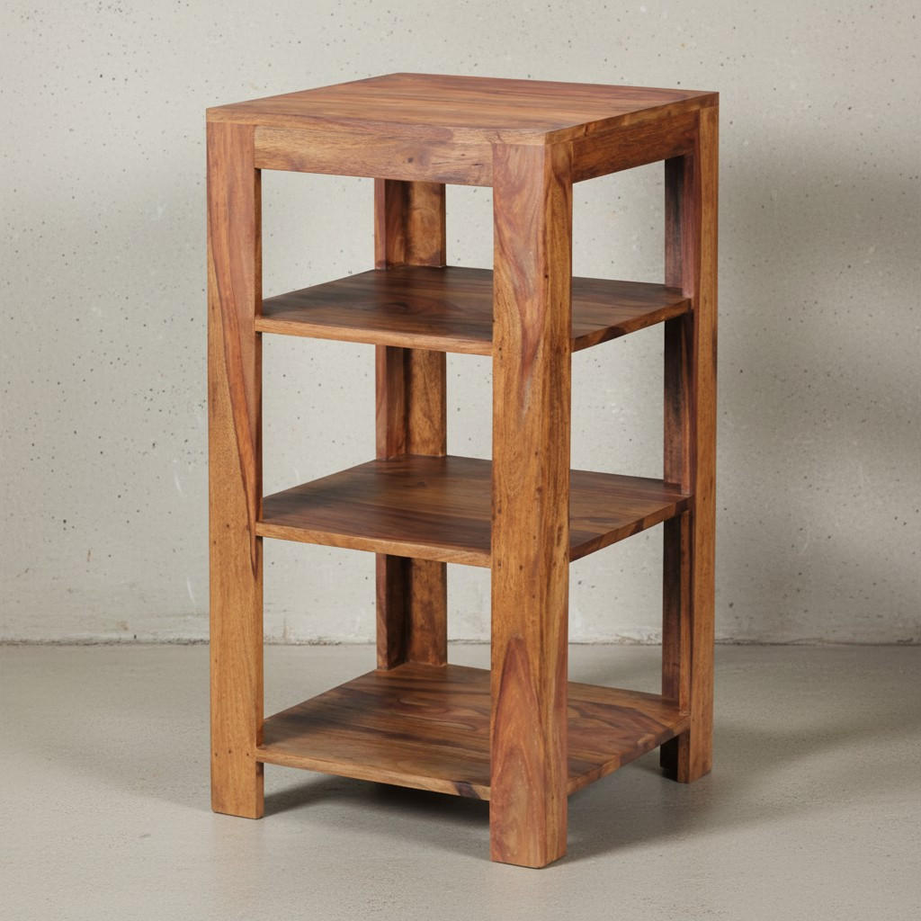 BÜCHERREGAL Massivholz Handgefertigt Pflegeleicht, Braun 44x44x80 cm - Braun, Holz (44/80/44cm) - KADIMA DESIGN