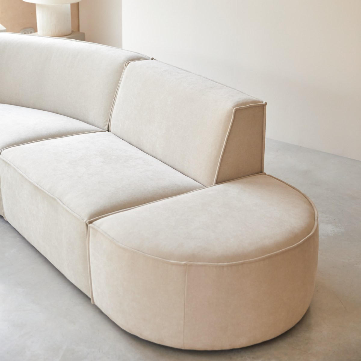 SOFA Dario Beige aus Stoff - Beige, Textil (365/75/115cm) - Tikamoon