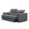SOFA QUARTZ 3-Sitzer mit Ausziehsitz, dunkelgrau - Dunkelgrau, Holzwerkstoff/Textil (202/80/102cm) - Courtois Laville
