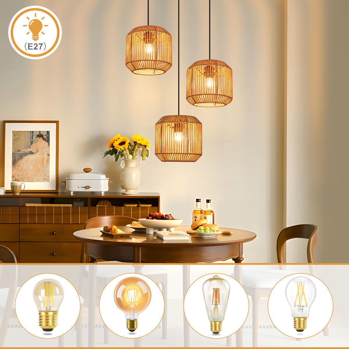 PENDELLEUCHTE Quentin 30/30/150 cm - Braun, Metall (30/30/150cm) - ZMH