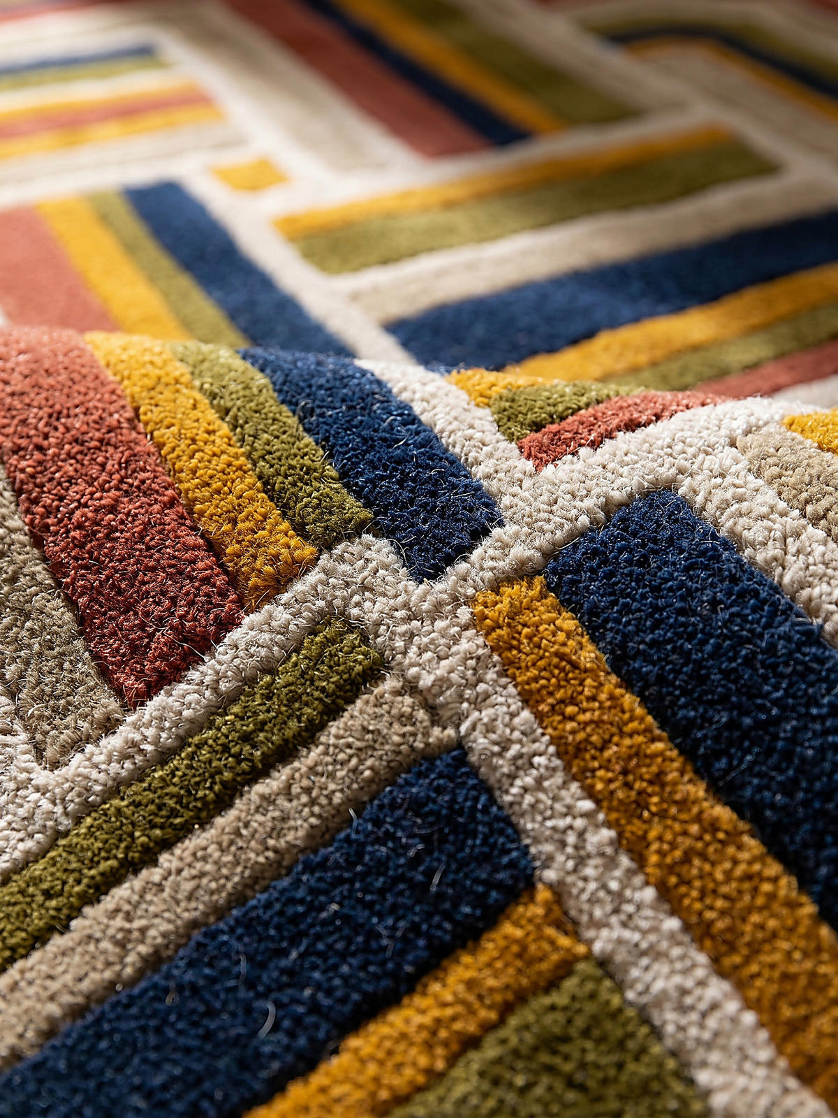 TEPPICH aus Wolle SOAR in Terrakotta, geometrisch, 200 x 300 cm - Rot, Textil (300/200cm) - KADIMA DESIGN