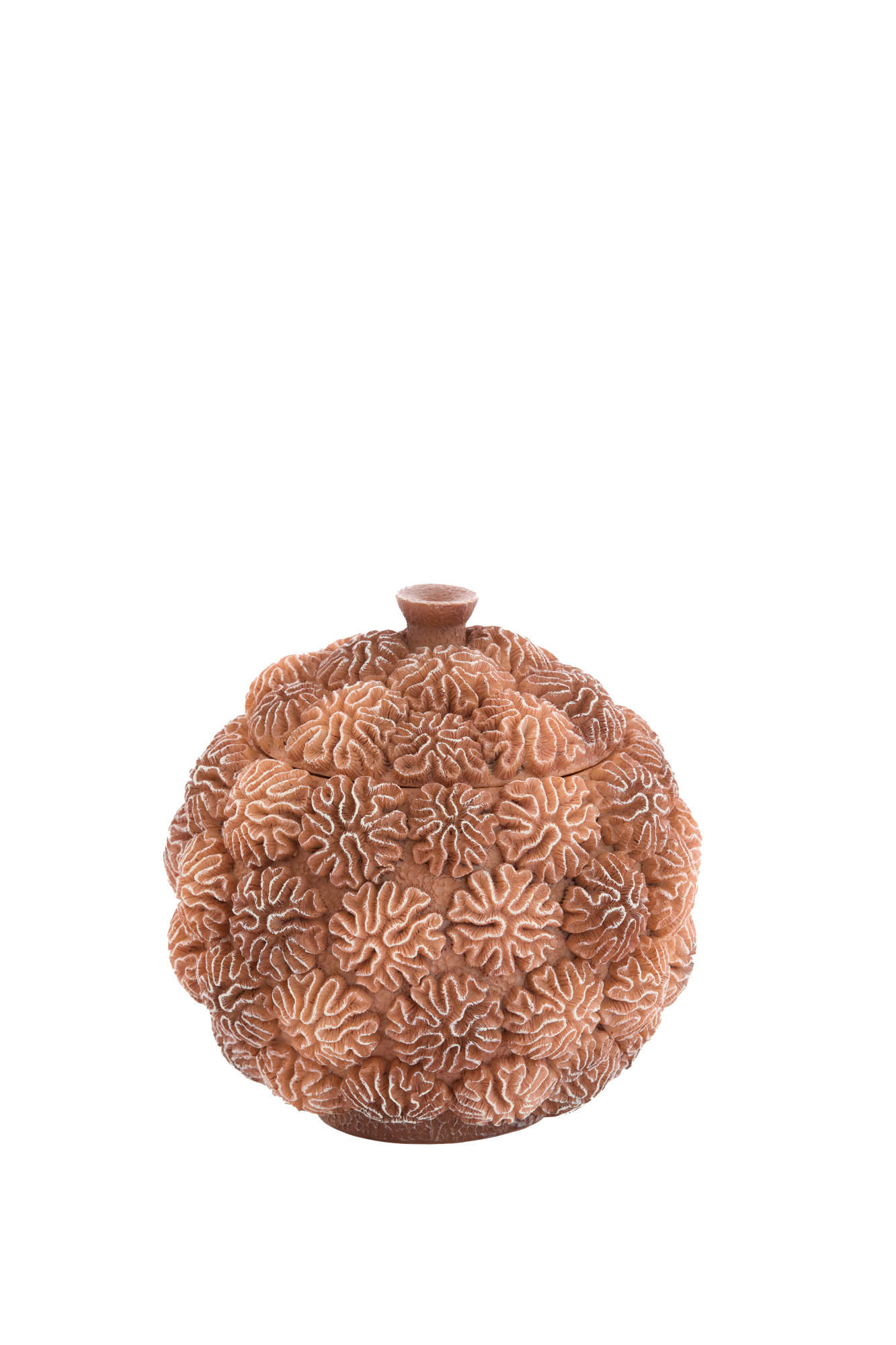 DEKO-DOSE Korallenbraun Ø17/16 cm - Braun, Kunststoff (17/16/17cm) - Light & Living