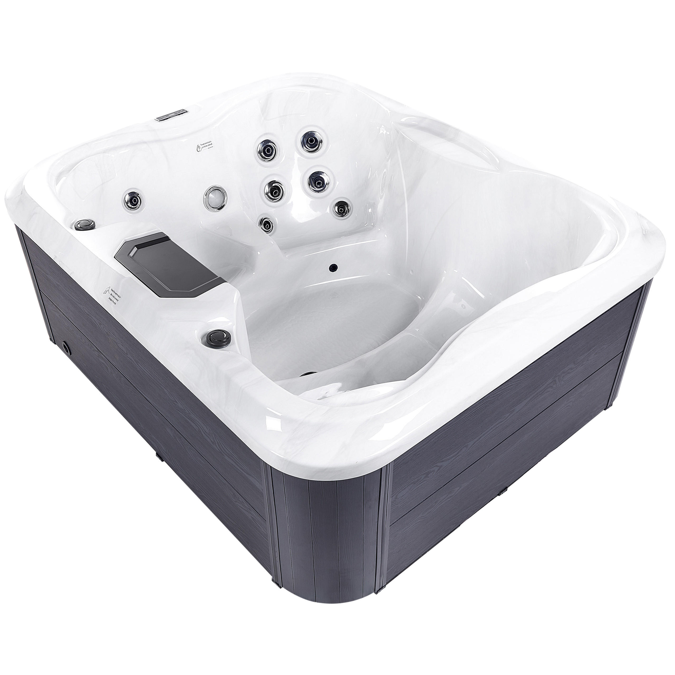 WHIRLPOOL Weiß Arcelia - Weiß/Grau, Kunststoff (215/80/180cm) - Beliani
