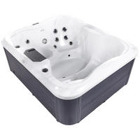 WHIRLPOOL Weiß Arcelia - Weiß/Grau, Kunststoff (215/80/180cm) - Beliani