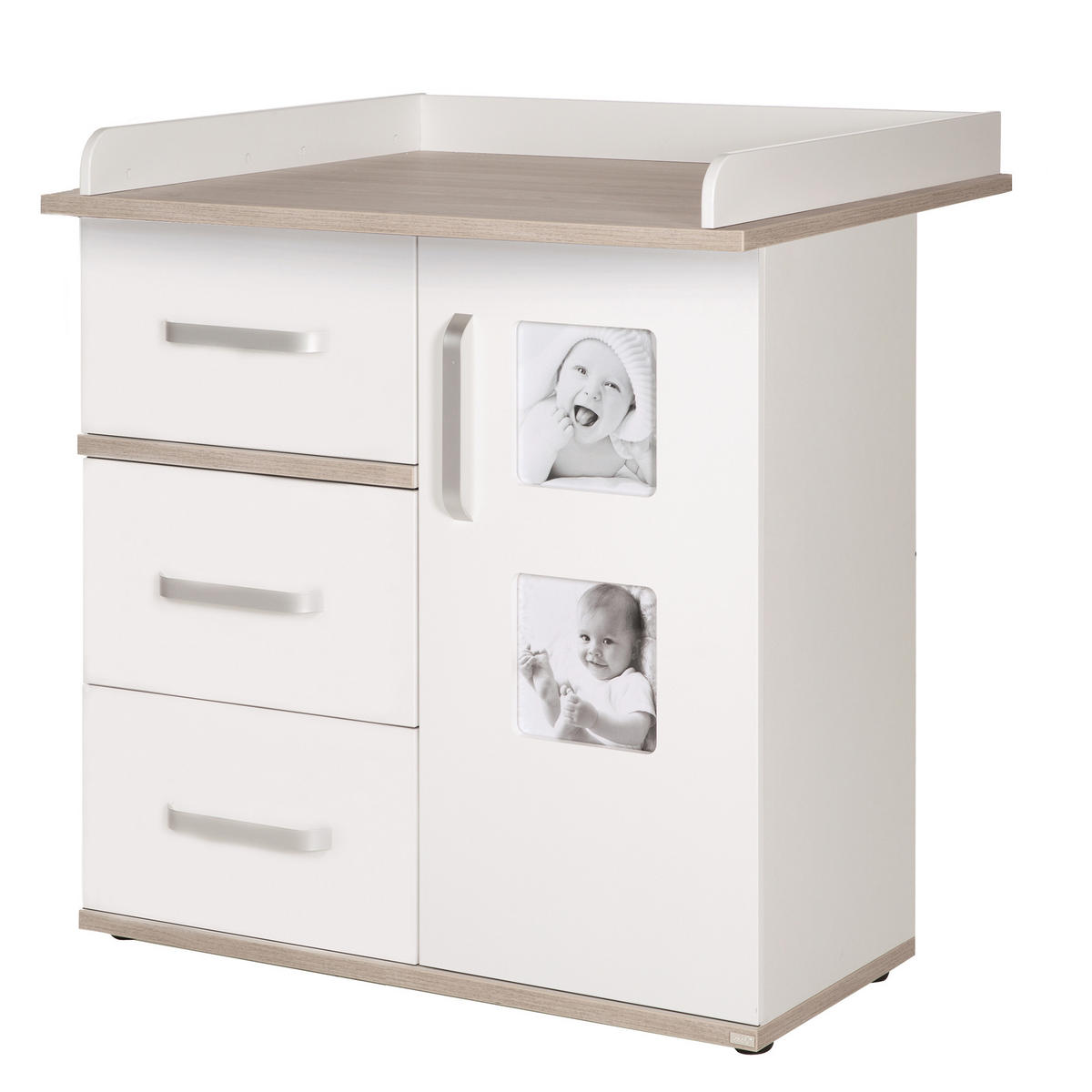 BABYZIMMER-SET Moritz, mit schmaler Wickelkommode, 2-teilig - Weiß, Holzwerkstoff (76/81/142.5cm) - Roba