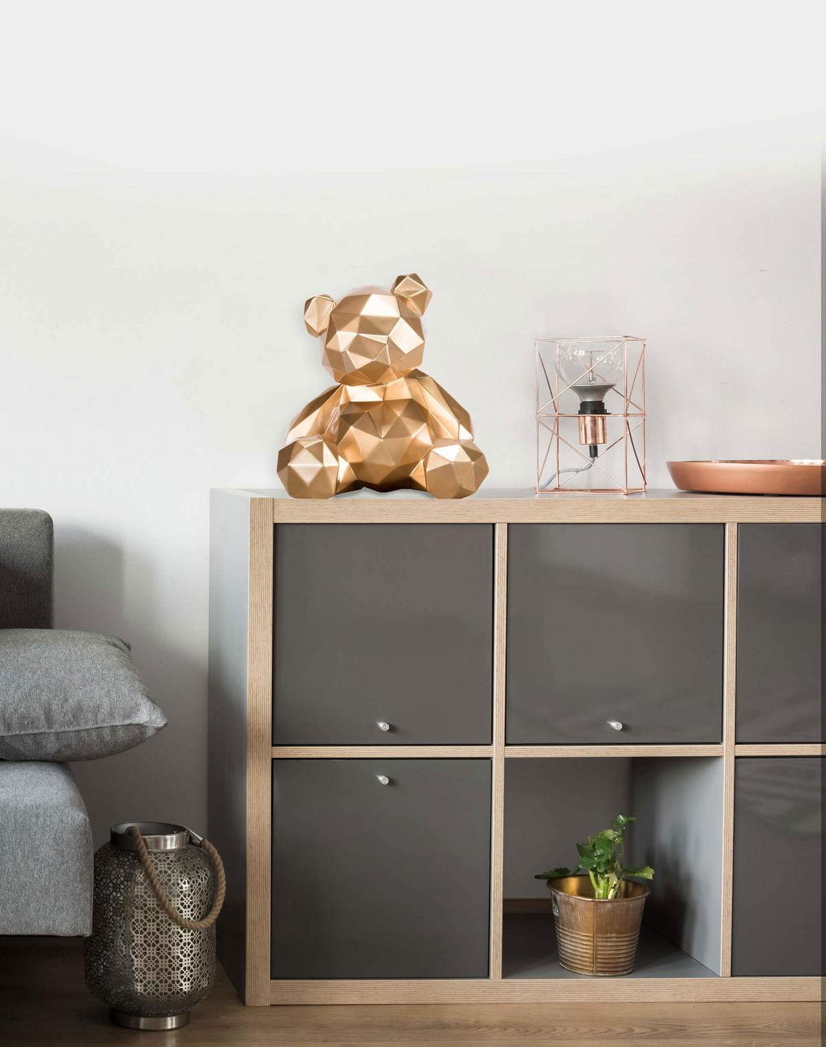 SKULPTUR Gold 30/28 cm - Goldfarben, Stein (2.5/28/23cm) - KUNSTLOFT