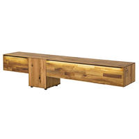 LOWBOARD Wildeiche 240x43x55 natur geölt WIEN #208 - Naturfarben, Holz (240/55/43cm) - Massivmoebel24