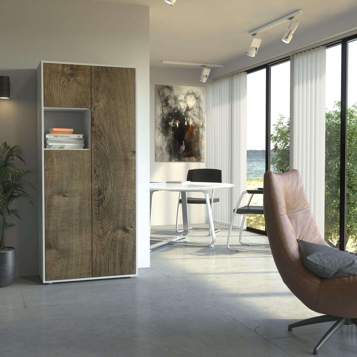 AKTENSCHRANK Amira T10 Eiche Ribbeck 180/80/40 cm - Alteiche, Holzwerkstoff (80/180/40cm) - SIMPLYFURN
