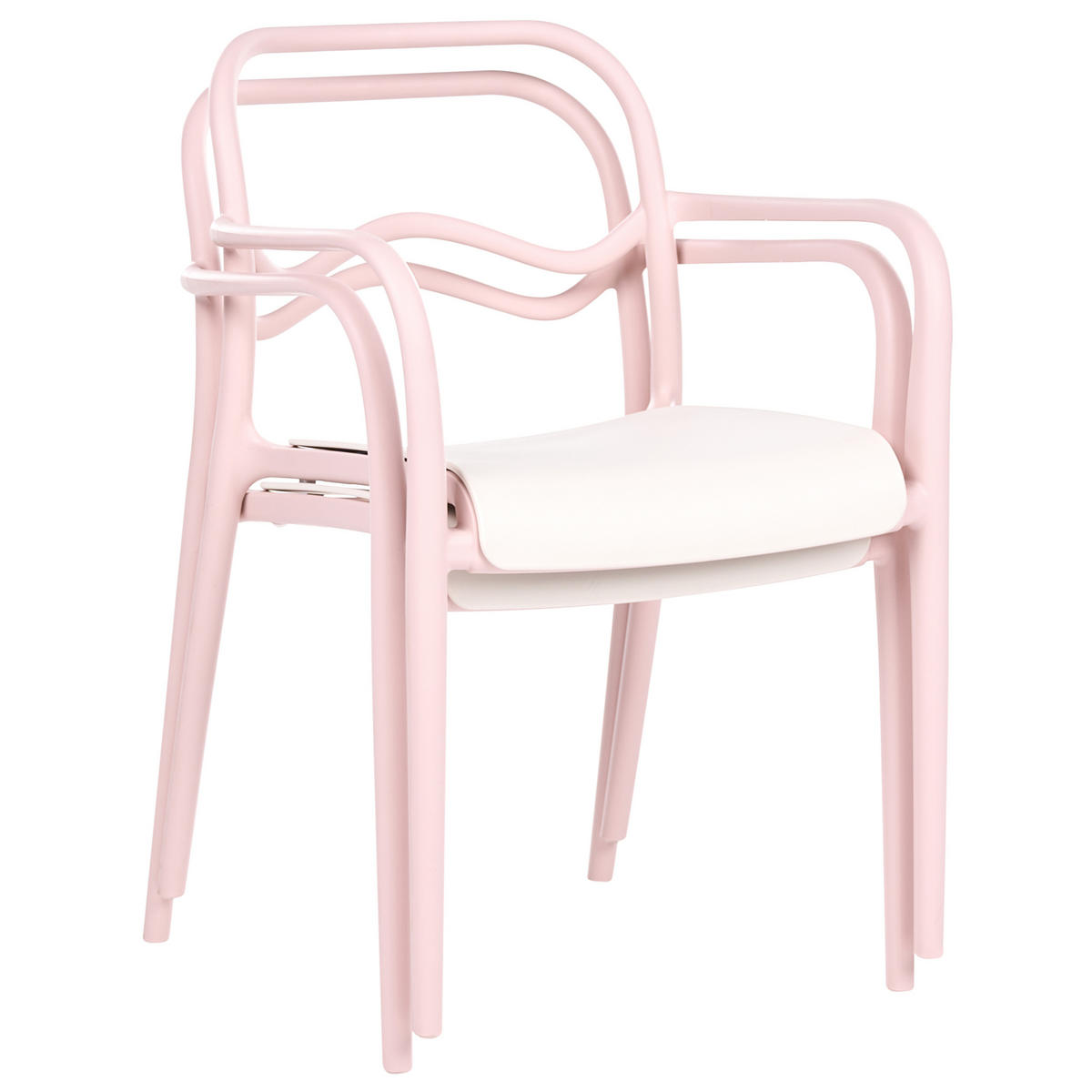 GARTENSTUHL 2er-Set Kunststoff Pastellrosa Thasos - Pink, Kunststoff (57/80/57cm) - Beliani