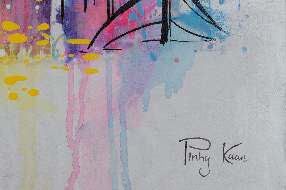 ACRYLBILD HANDGEMALT 120/60 cm - Multicolor/Grau, Holz/Textil (1.7/60cm) - KUNSTLOFT