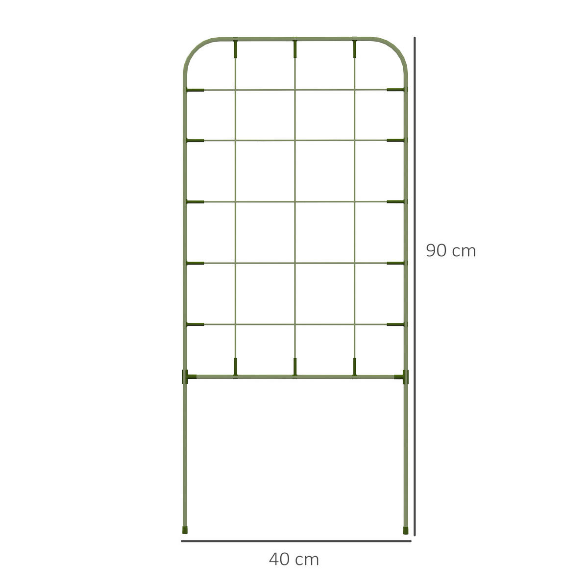 RANKHILFE, Pflanzenhalter, 6er-Set, Gartenspaliere für Kletterpflanzen, Stahl, Grün - Grün, Kunststoff/Metall (0.8/90/40cm) - Outsunny