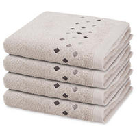 HANDTUCH Stoneline 4er-Set - Hellgrau, Textil (50/100cm) - Ross