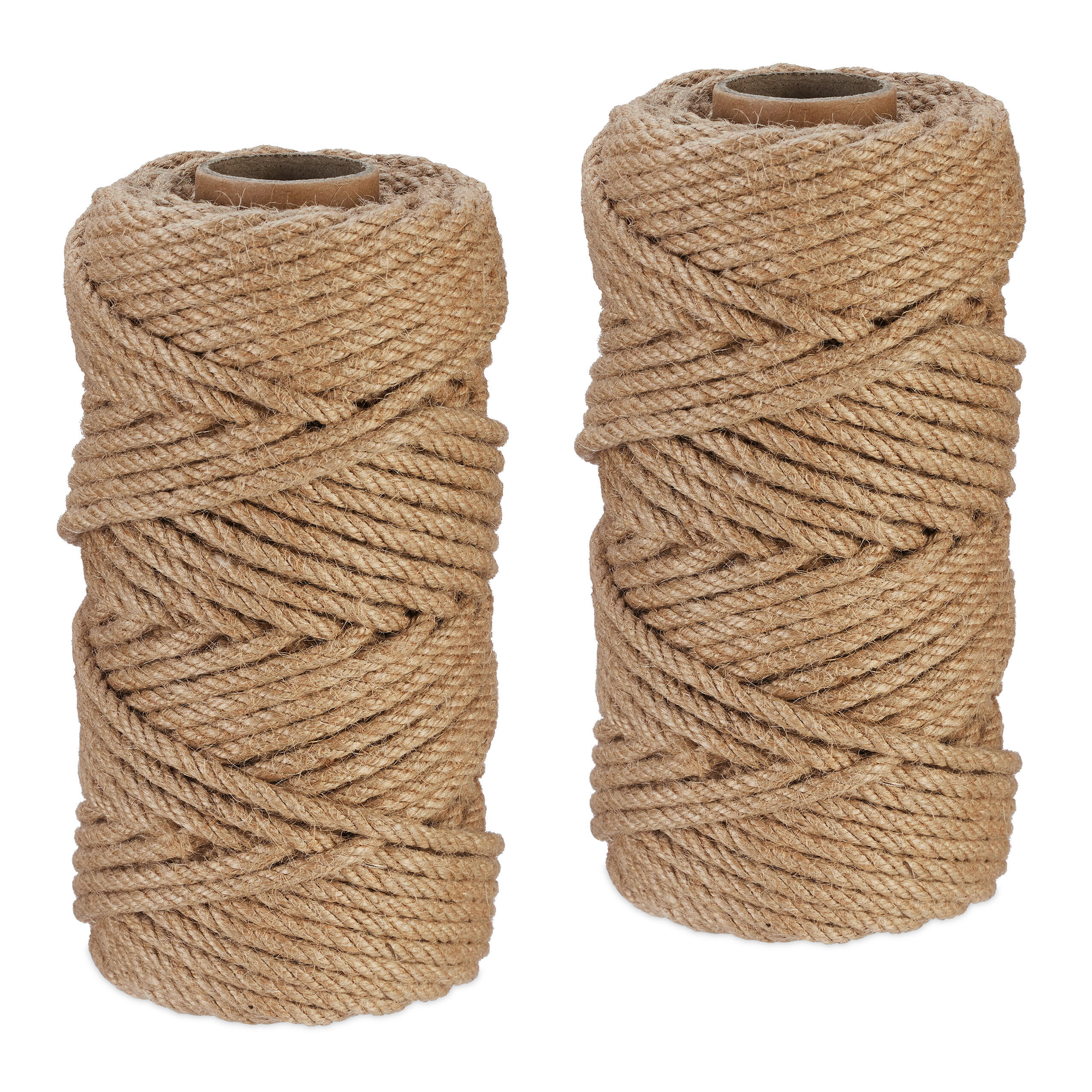 2XJUTESCHNUR - Hellbraun, Textil (10/10/20cm) - Relaxdays