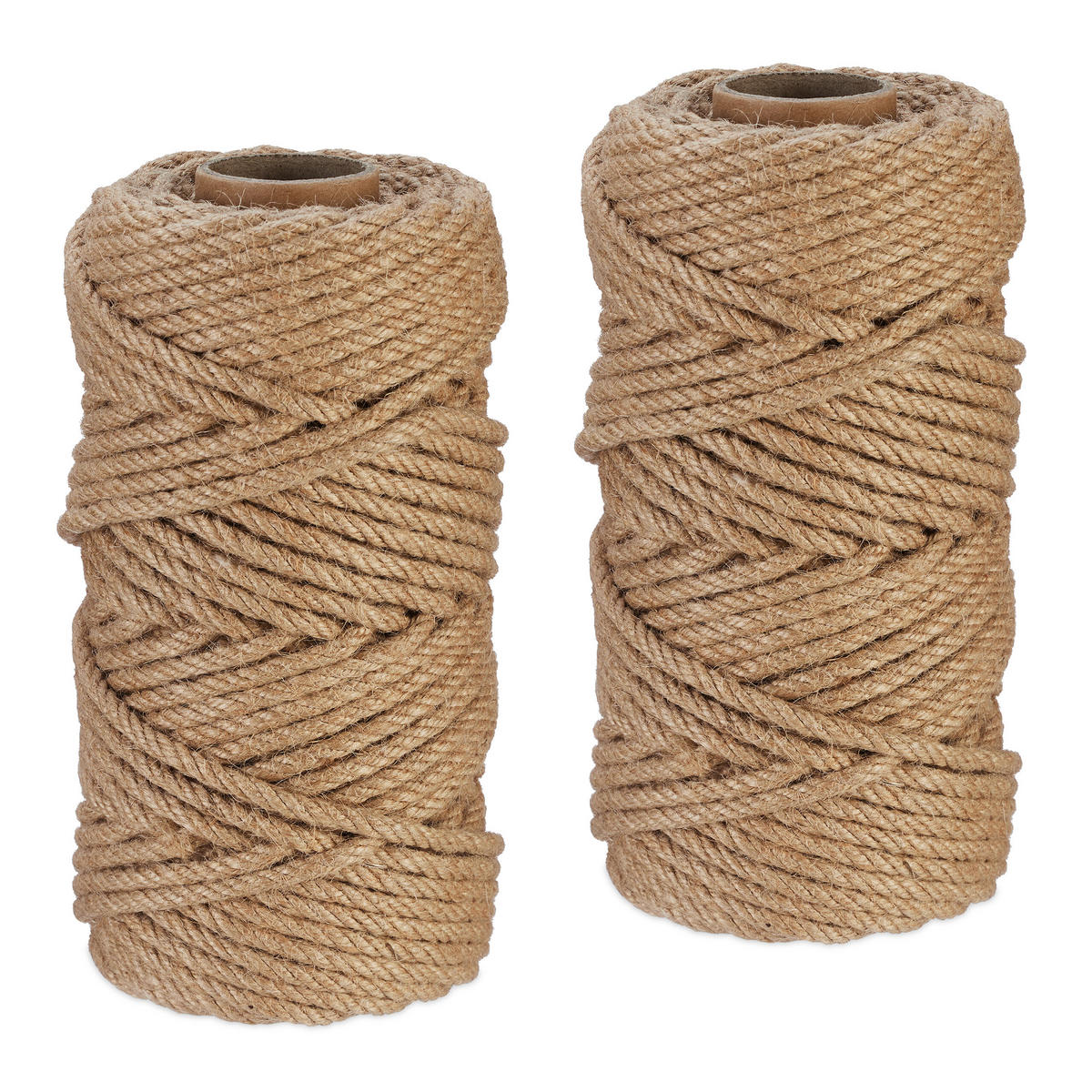 2XJUTESCHNUR - Hellbraun, Textil (10/10/20cm) - Relaxdays