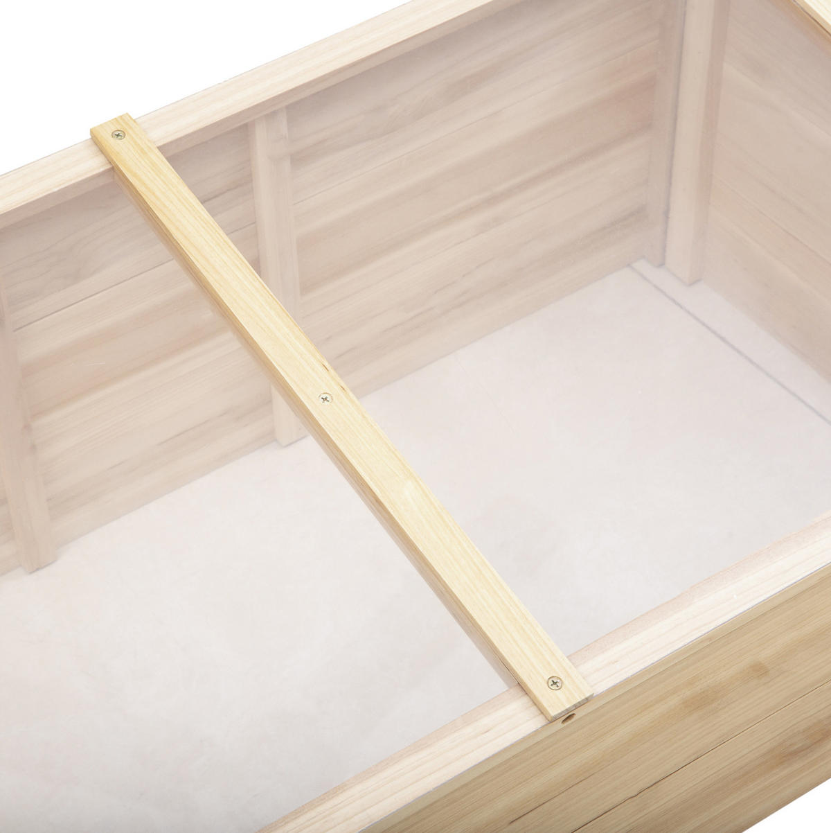 GEWÄCHSHAUS aus Holz 100x50x35/26 cm in Natur mit PC-Platte - Naturfarben, Holz (50/35/100cm) - Modfu