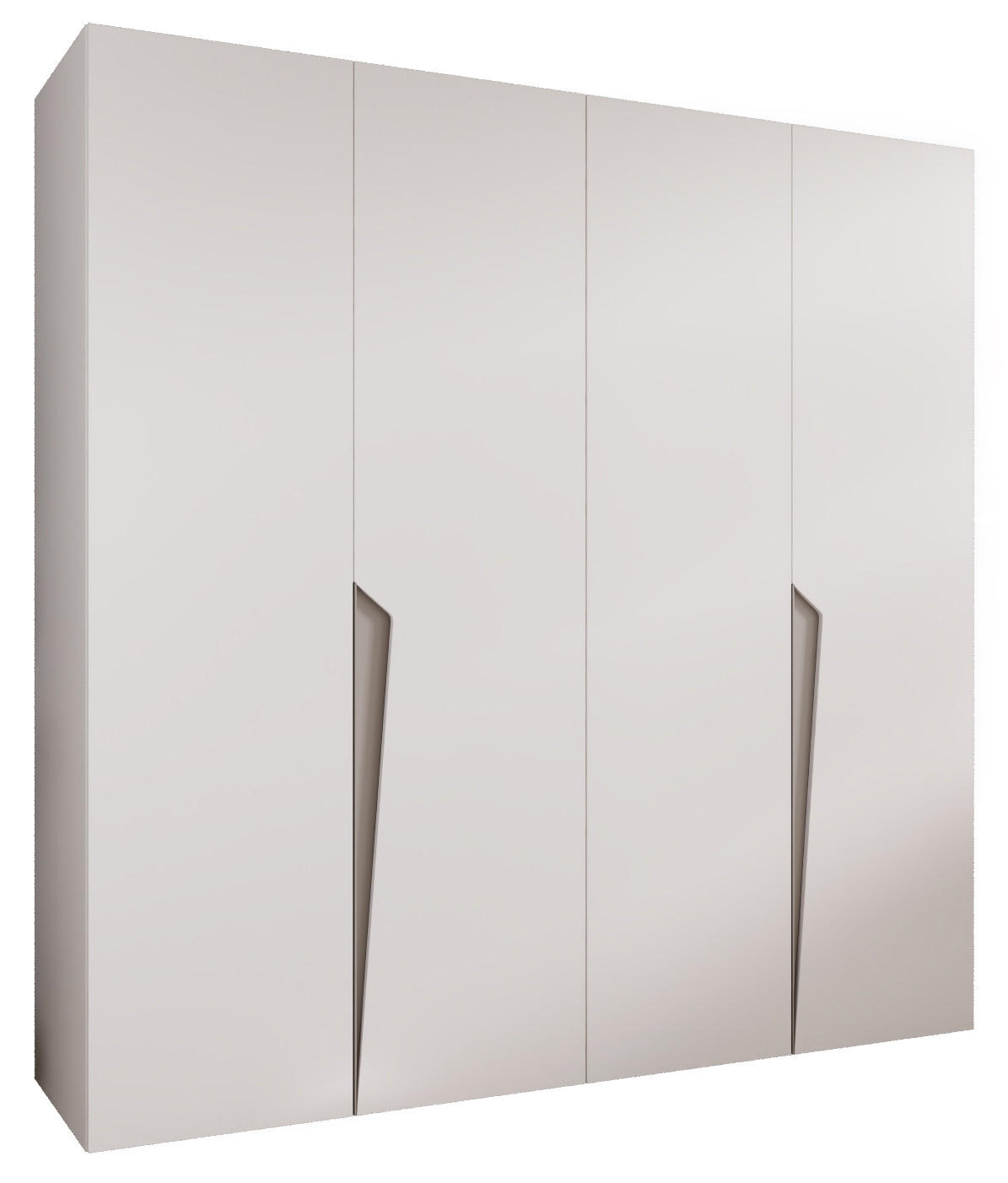 Abiks Möbel Drehtürenschrank Weiß, Beige 200x202x52 cm