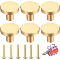 SCHRANKKNOPF Gold 6er-Set 25 mm - Multicolor, Metall (2.5/3/2cm)