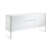 SIDEBOARD Glas Weiß 180/45/85 cm - Transparent/Weiß, Glas/Holz (180/85/45cm) - ANGEL CERDA
