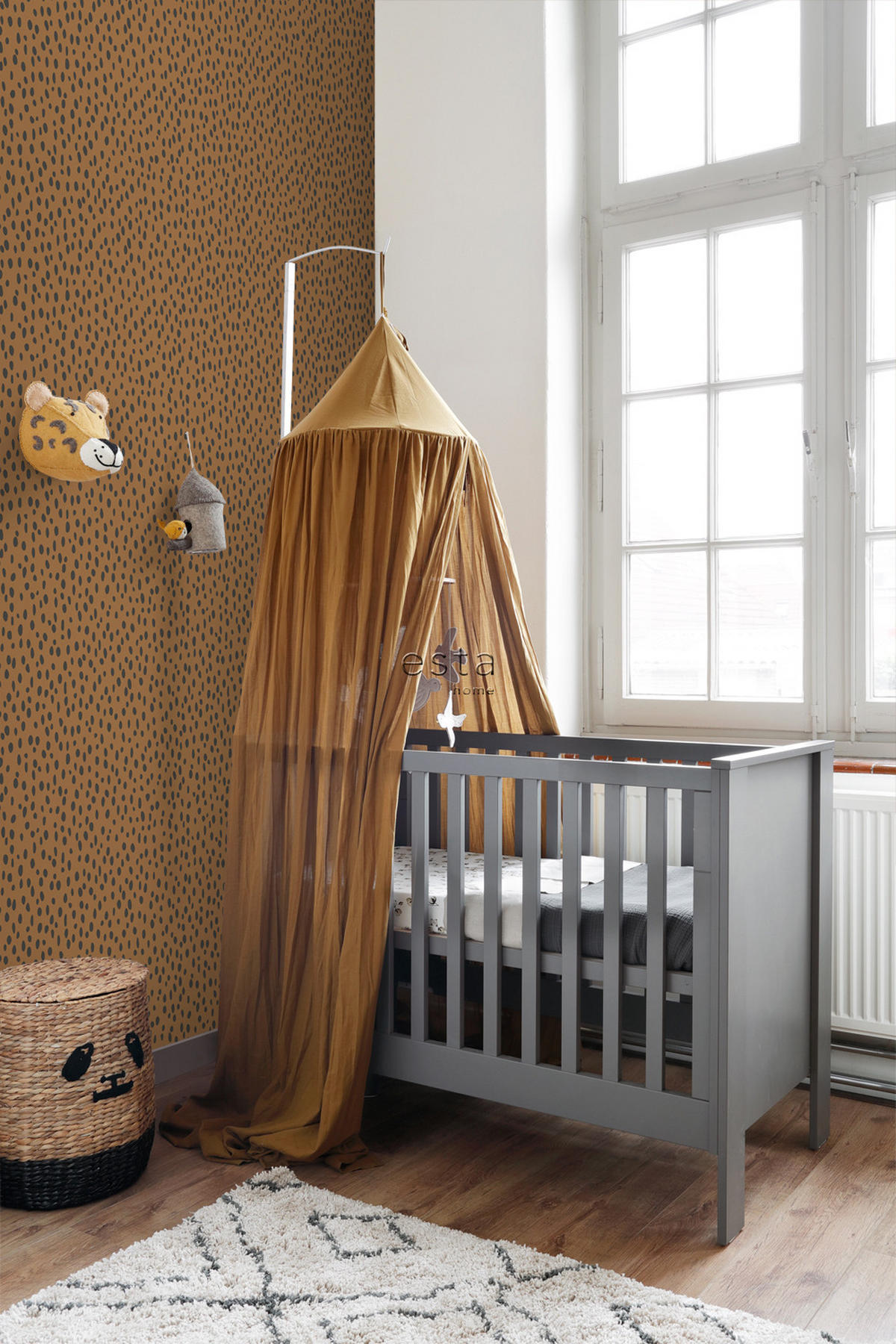 TAPETE Punkte 53 cm x 10.05 m - Orange, Papier (53/0.1cm) - ESTAhome