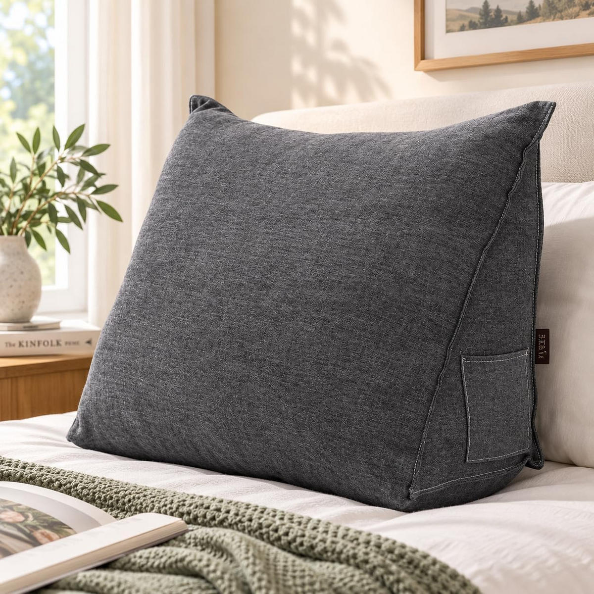 KEILKISSEN Leinenmischung Grau 60 cm - Grau, Textil (50/60cm) - Vercart