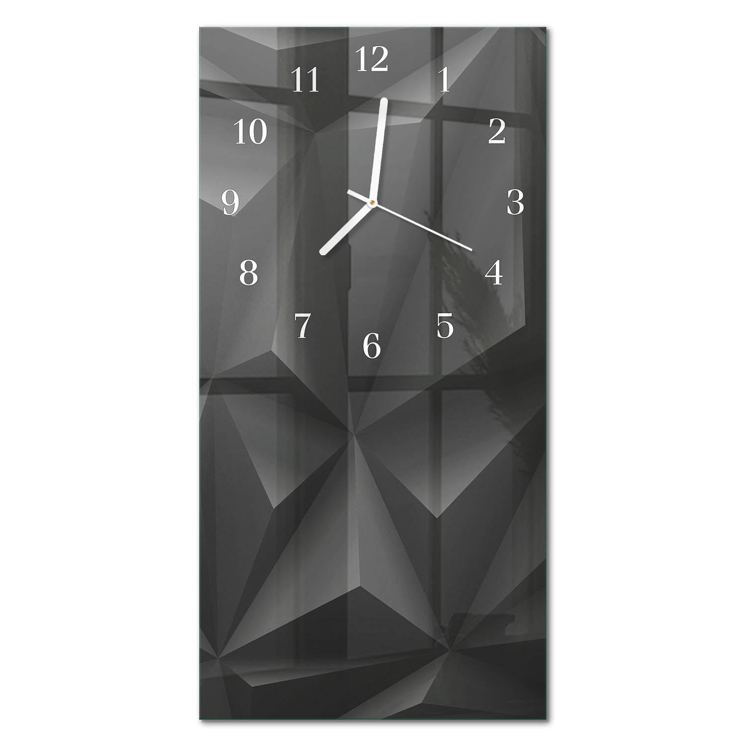 WANDUHR 30x60 cm - Orchidee - Schwarz, Glas (30/60/0.4cm) - TULUP