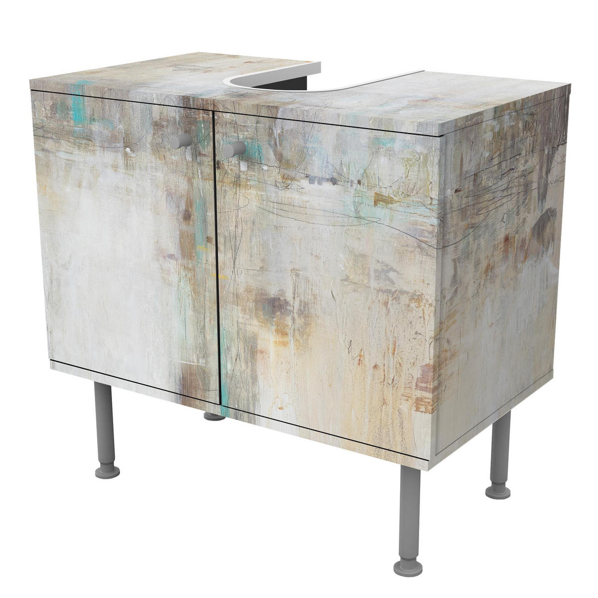 WASCHBECKENUNTERSCHRANK Essenz I 60/55/35 cm - Grau, Holzwerkstoff (60/55/35cm) - Bilderwelten