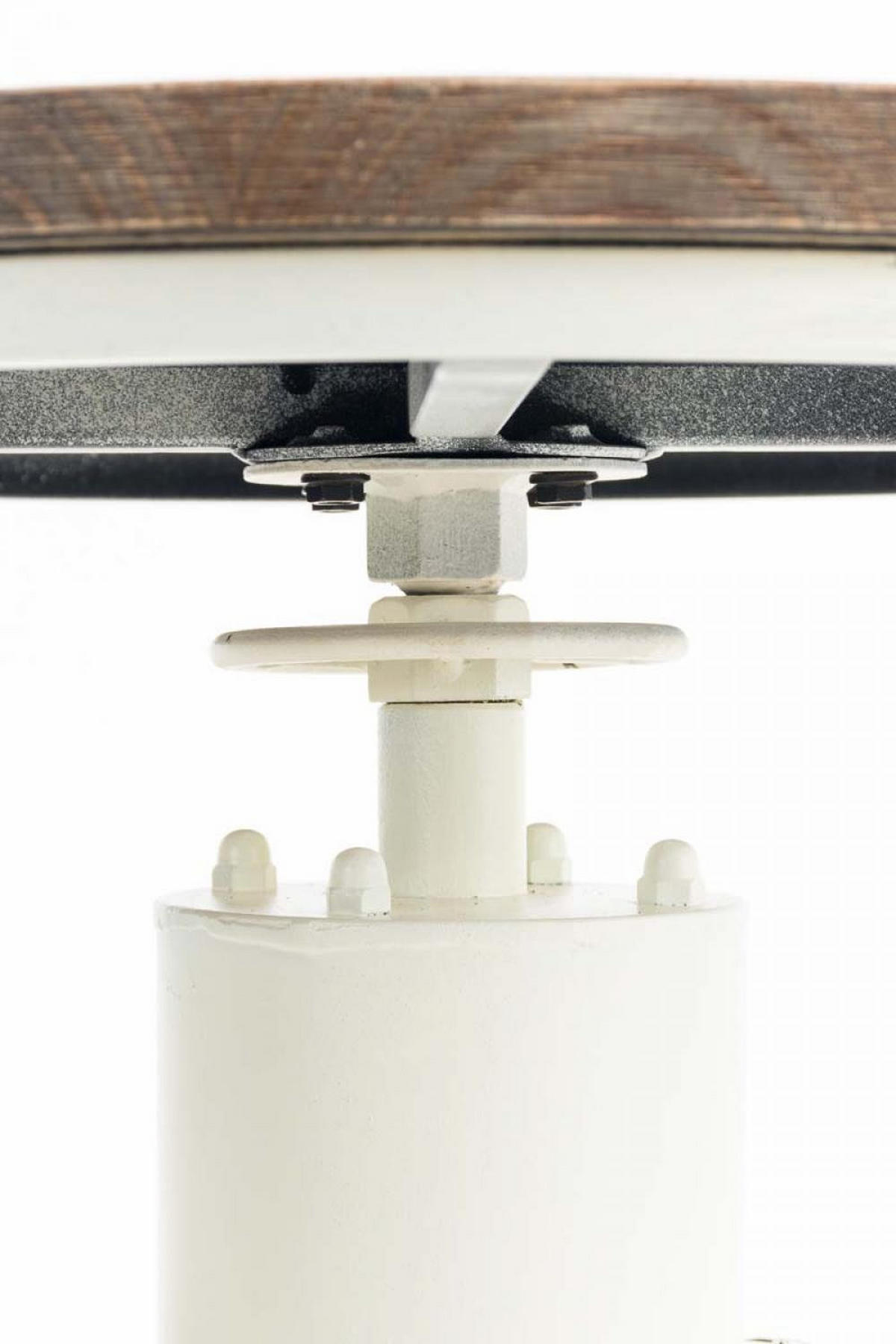 BARTISCH rund 54 cm Metall antik weiß - Weiß, Metall (54/91/54cm) - CLP