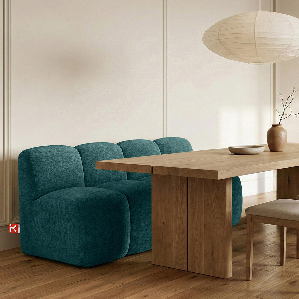 ESSZIMMERBANK BRESCO, Meeresblau - Türkis, Holz/Holzwerkstoff (163/80/72cm) - KONSIMO®