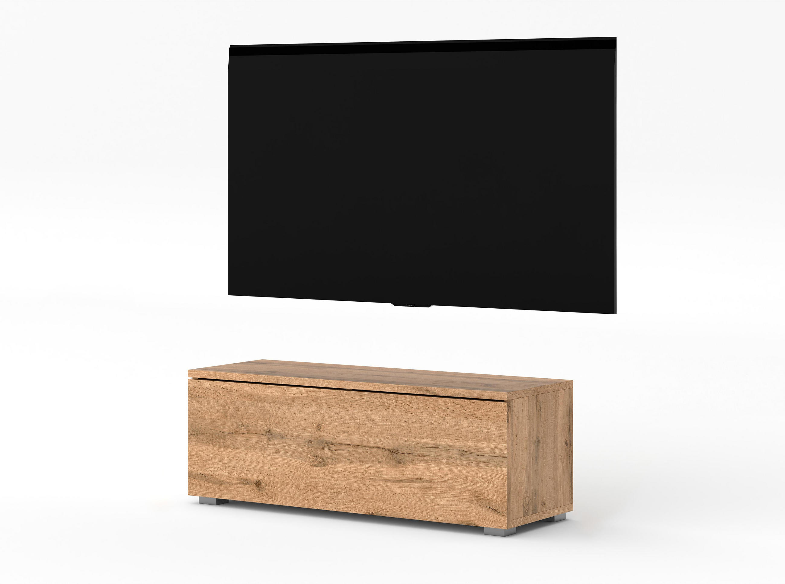 LOWBOARD Loriano 100 Eiche Wotan 100/36,5/32 cm – Hängend und Stehend - Braun, Holzwerkstoff/Kunststoff (100/36.5/32cm) - AX Living