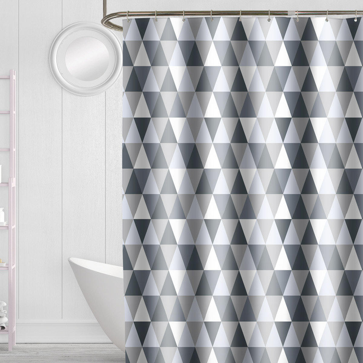 DUSCHVORHANG Polyester wasserdicht antibakteriell schimmelresistent waschbar - Grau, Textil (220/200cm) - MCBOSON