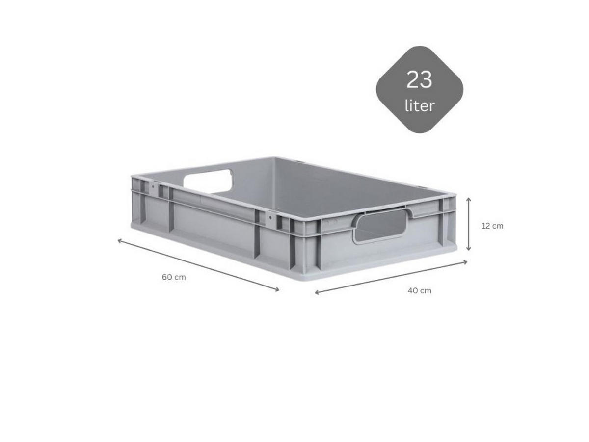 EUROBOX Nextgen Economy Griffe Offen 12x40x60cm 23 Liter - Grau, Kunststoff (40/12/60cm) - PROREGAL