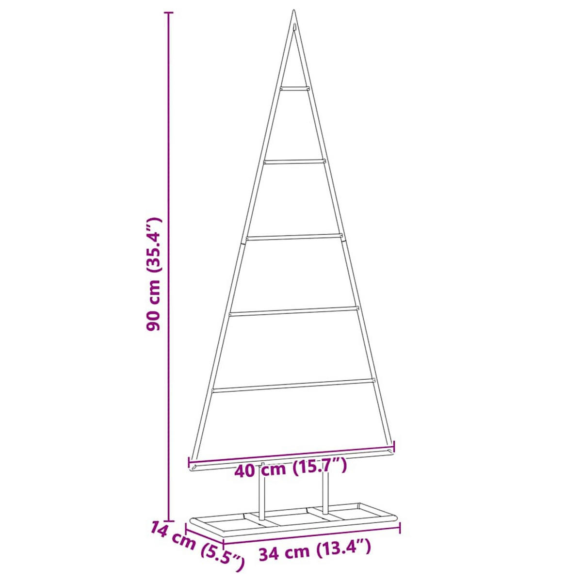 WEIHNACHTSBAUM Metall Gold 90 Cm Pulverbeschichteter Stahl - Goldfarben, Metall (90cm) - vidaXL