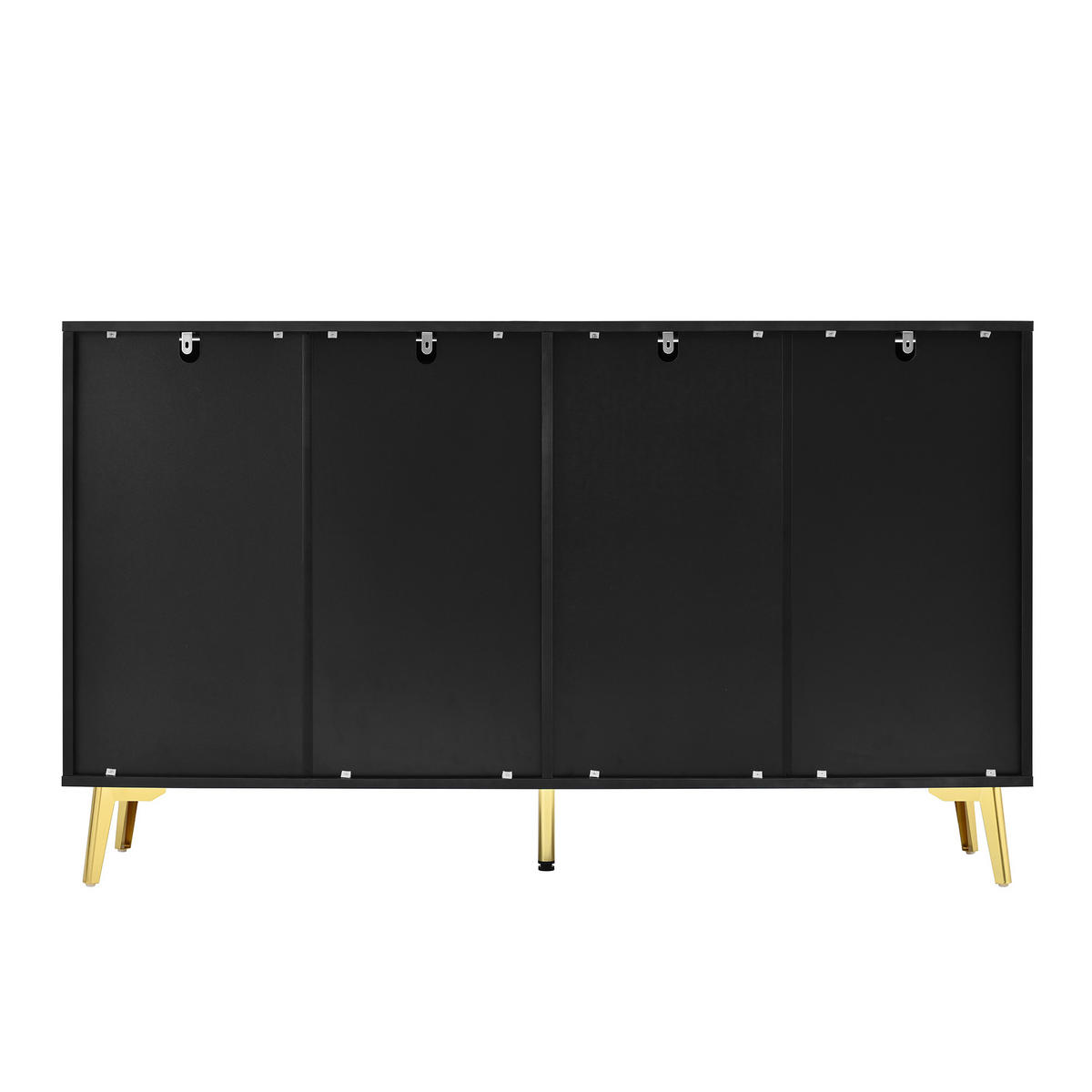 KUCHYŇSKÁ SKŘÍŇ černá, dvířka, zásuvky, do obývacího pokoje a ložnice, 140×38×82 cm - černá/zlatá, kov/kompozitní dřevo (140/82/38cm) - STILVORA