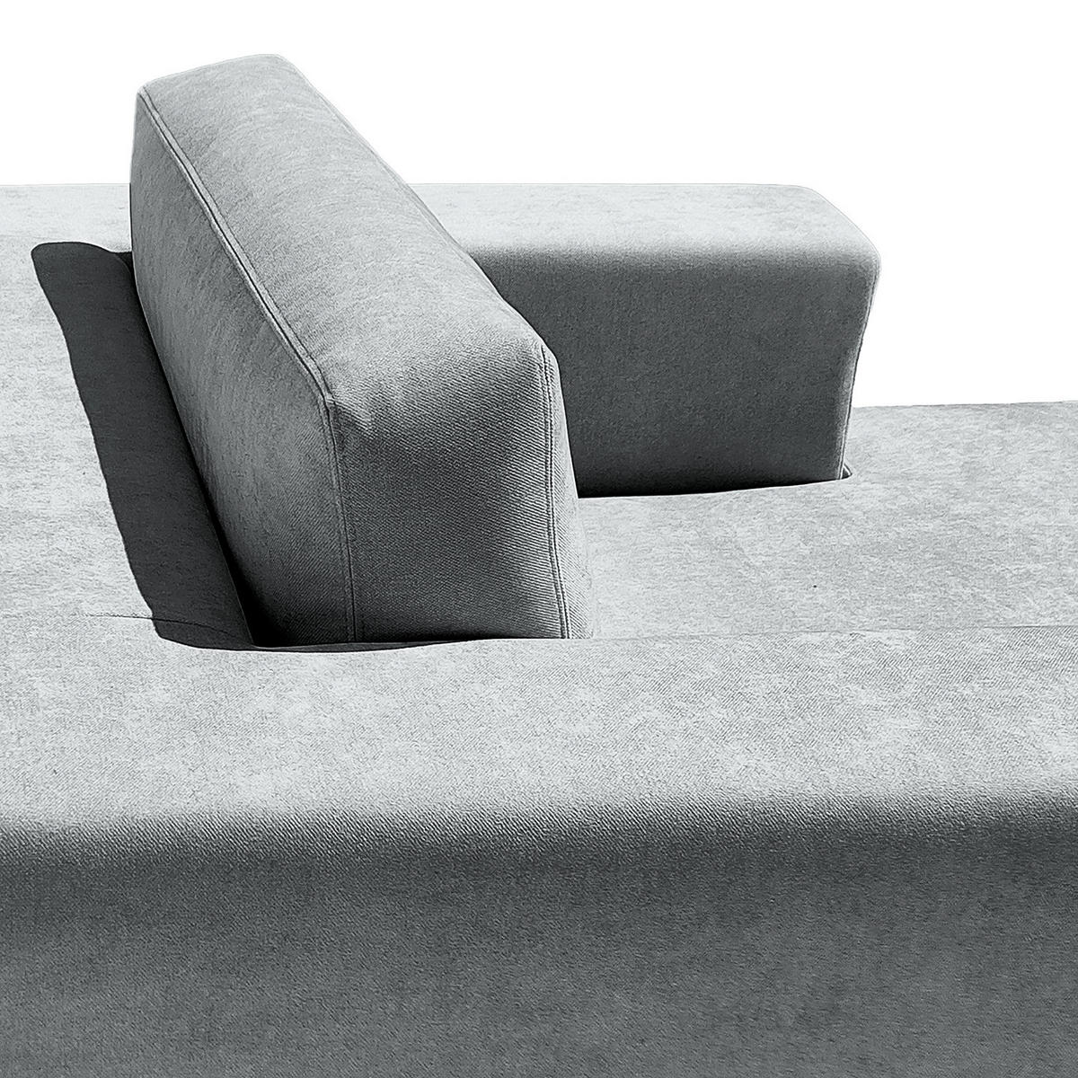 XXL-SESSEL mit Wechselbezug - Webstoff - Hellgrau/Schwarz, Holz/Wellpappe (125/63/160cm) - home24