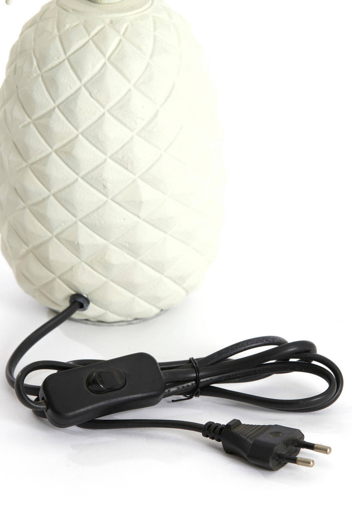 LAMPENFUSS Ananas Weiß Ø20/37 cm - Weiß, Metall (20/19/37cm) - Light & Living