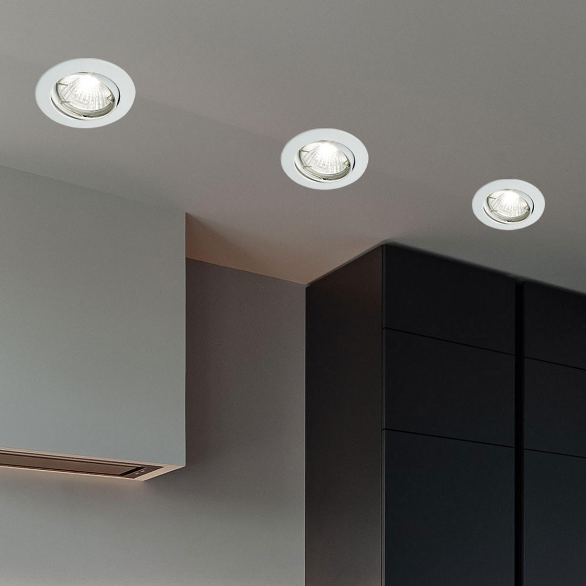 LED EINBAULEUCHTE Metall Silber rund 3er Set - Silberfarben, Metall (8/8/11cm)