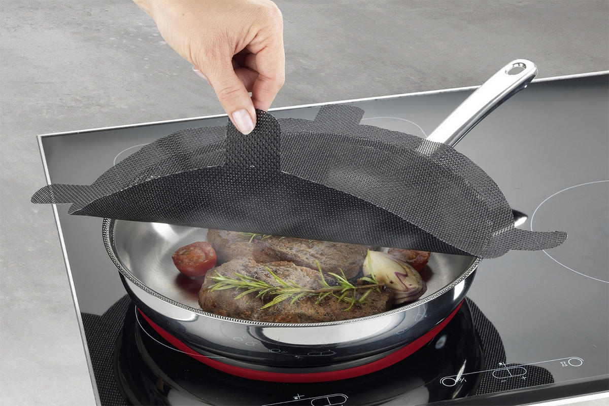 PFANNENSCHONER 3er-Set - Schwarz, Textil (25/25cm) - Maximex