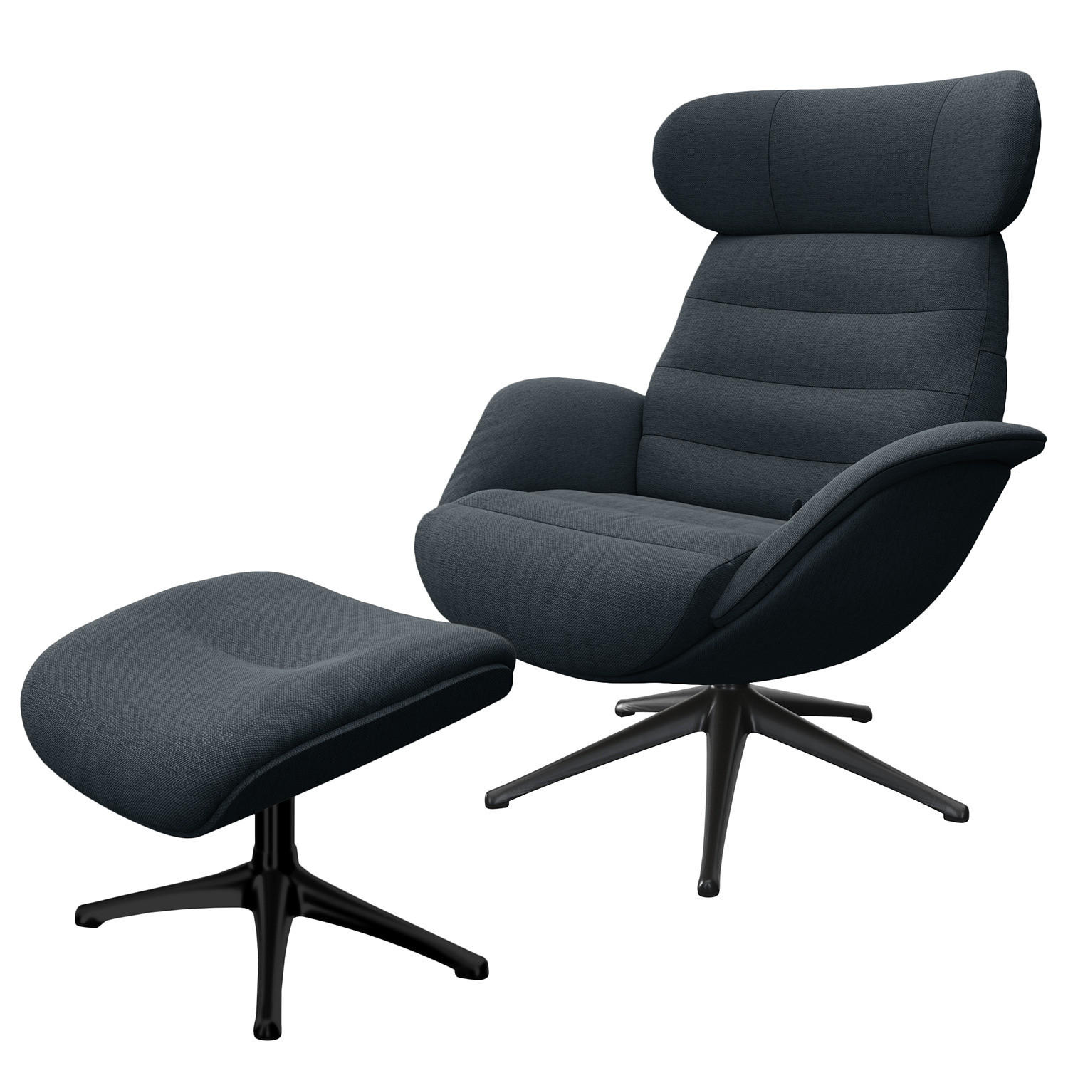 RELAXSESSEL - Grau, Textil/Metall (90/107/90cm) - home24