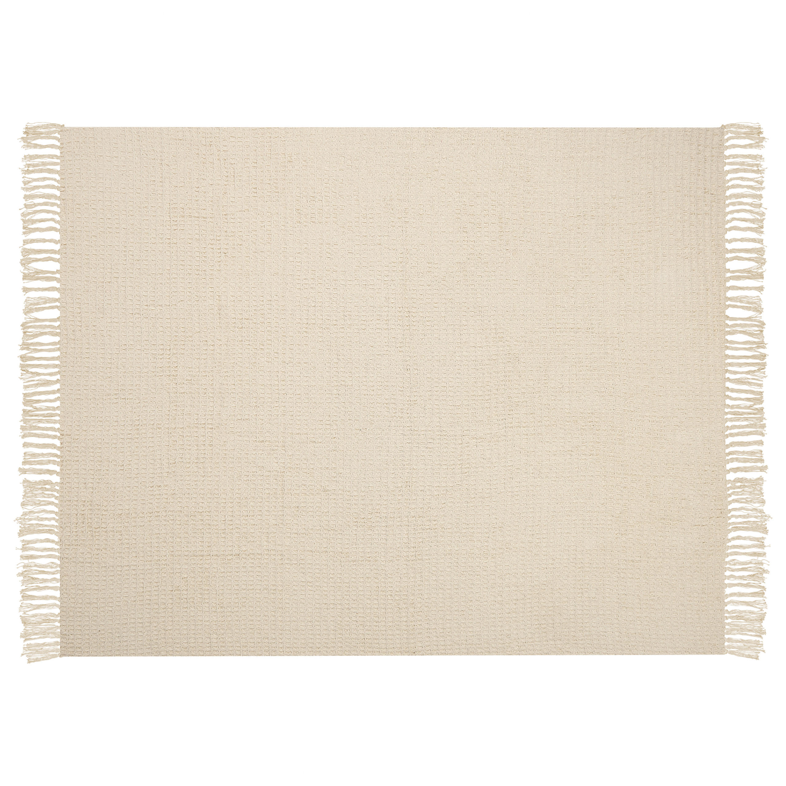 DECKE Helles Beige Malu 125/150 cm - Beige, Naturmaterialien/Textil (125/150cm) - Beliani