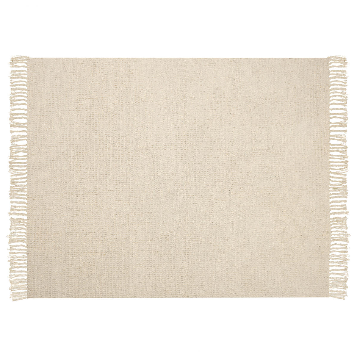 DECKE Helles Beige Malu 125/150 cm - Beige, Naturmaterialen/Textil (125/150cm) - Beliani