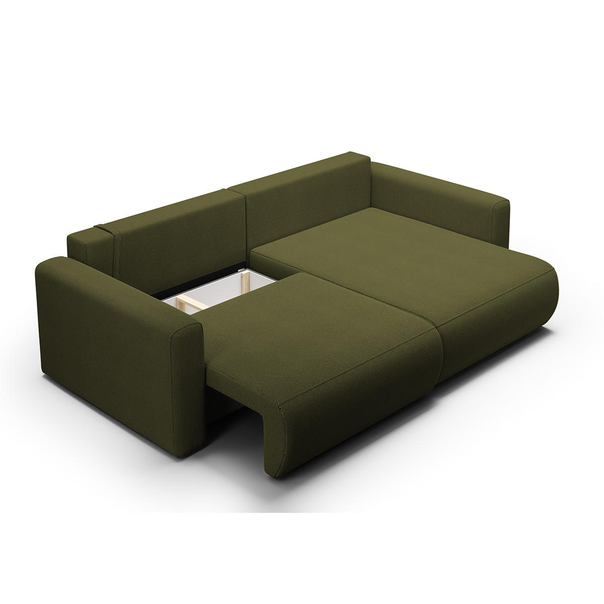 ECKSOFA Evy 3 Sitzplätze Grün - Grün, Holz (240/149cm) - Petits-meubles