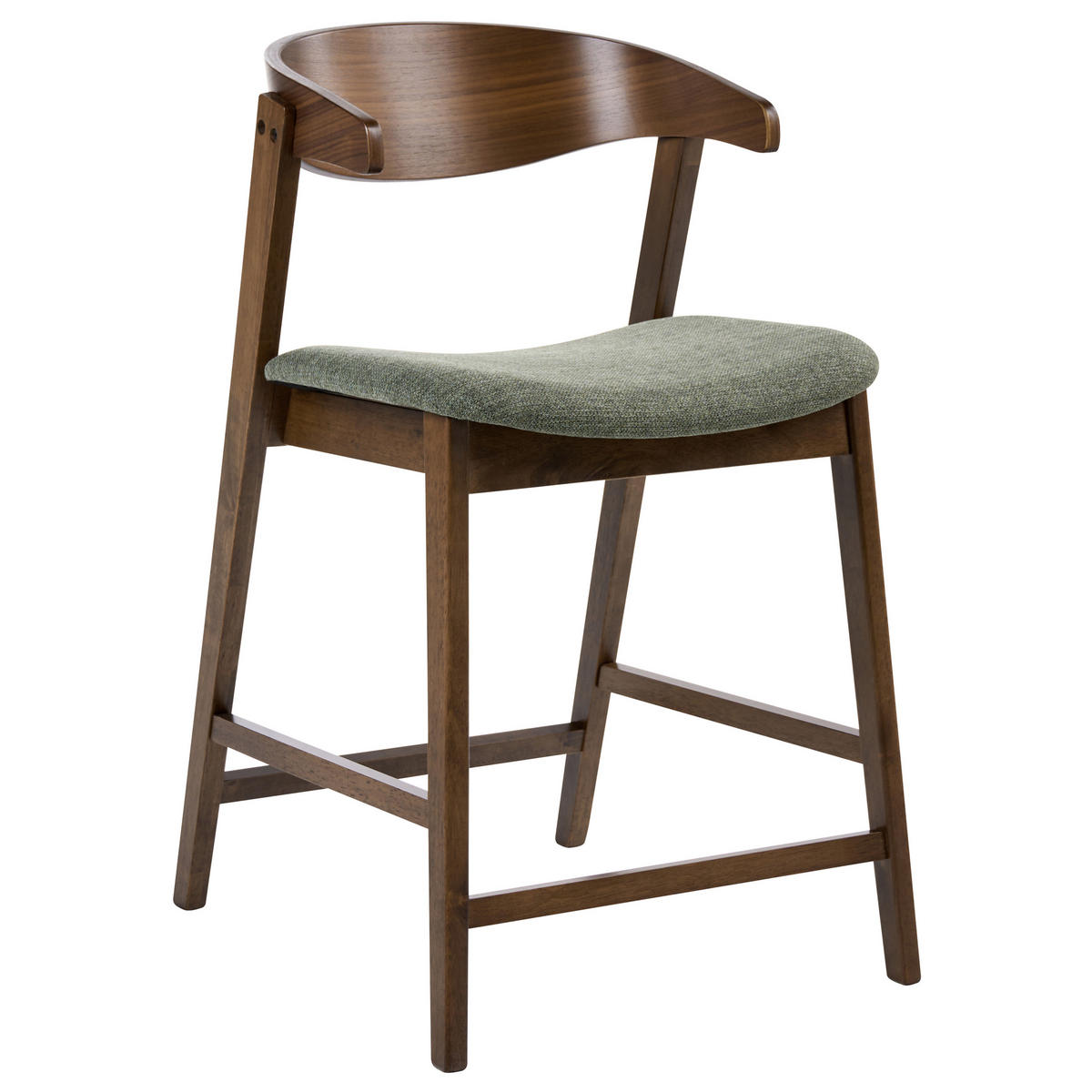 BARSTUHL 2er-Set Dunkelgrün/Braun Lilly - Braun/Grün, Holz (52/87/60cm) - Beliani