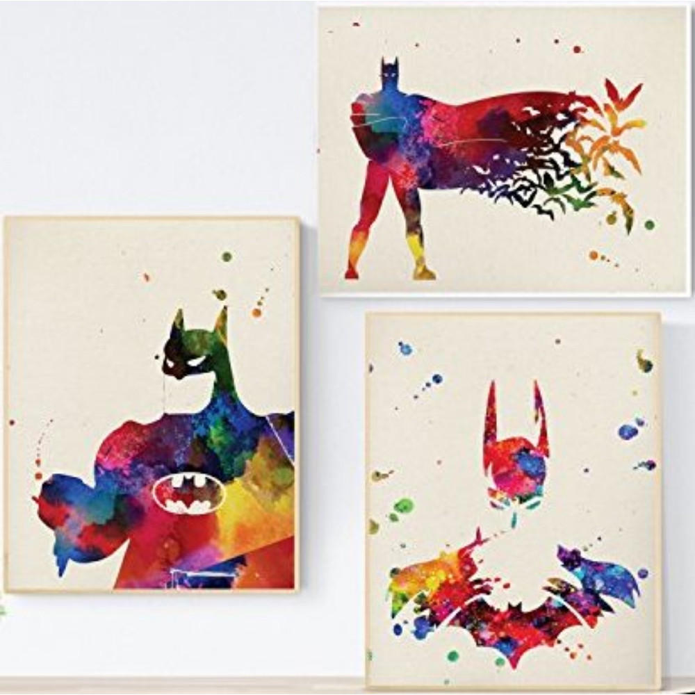 POSTER Set Mit 3 Batman A4 Rahmenlos - Klar, Papier (29.7/5/21cm) - Nacnic