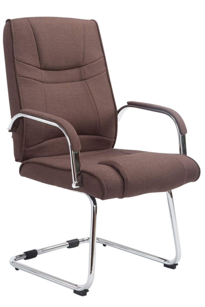 BESUCHERSTUHL Delhi Stoff Braun Konferenzstuhl Bürostuhl - Braun, Textil (60/104/67cm) - DELUKE