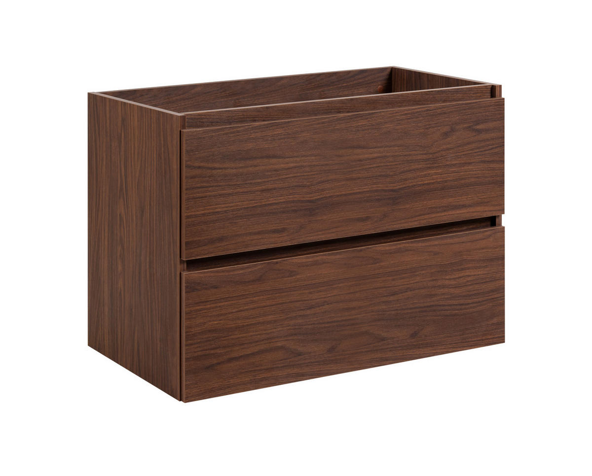 BADEZIMMERSCHRANK, Farbe: Eiche-Nussbaum, 80 x 46 x 60,7 cm, ohne Waschtischplatte - Eichefarben, Holzwerkstoff (80/60.7/46cm) - 3XE LIVING