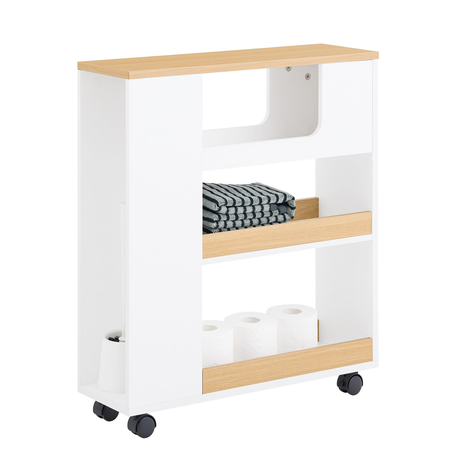 NISCHENREGAL Weiß - Weiß/Naturfarben, Holzwerkstoff (20/71/60cm) - SoBuy