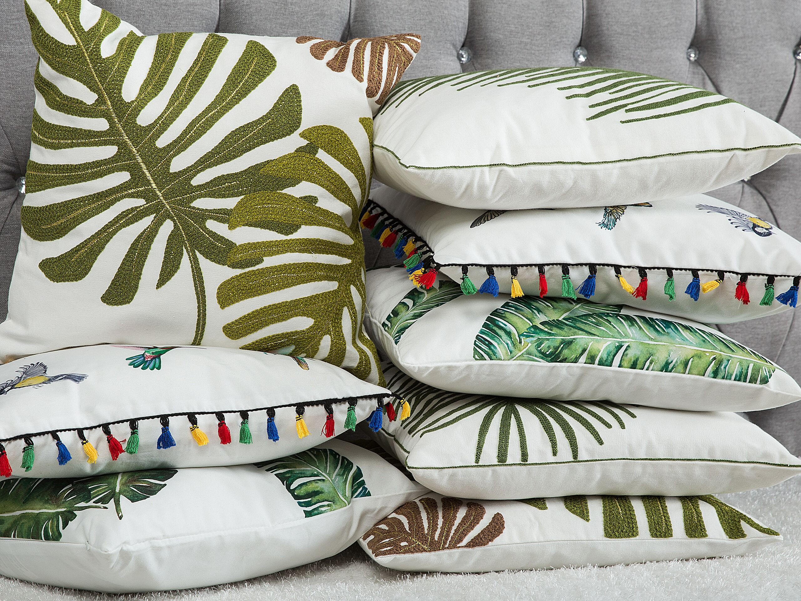 DEKOKISSEN 2er-Set Dunkelgrün 45/45 cm Dianella - Dunkelgrün, Textil (45/45cm) - Beliani
