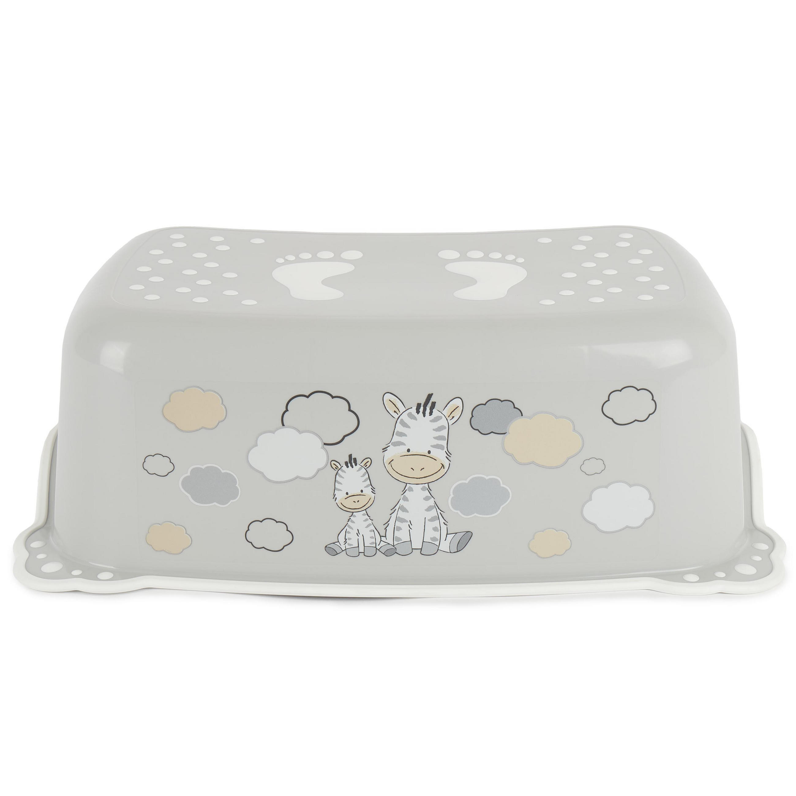 TRITTHOCKER Kinder mit Anti-Rutsch Zebra - Grau, Kunststoff (28.5/42cm) - Bieco Spielwaren